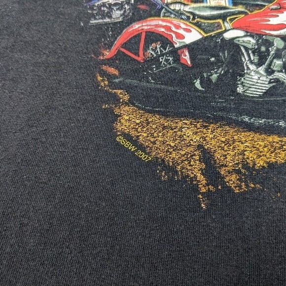 STURGIS BIKE WEEK 2008 MOTORCYCLE SHIRT w/ BACK HIT - Picture 3 of 10